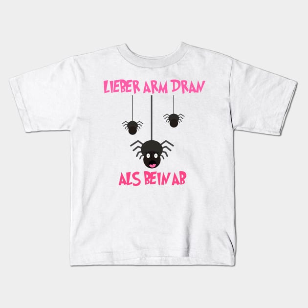 Funni Spider Earnings Hangs Kids T-Shirt by Violagregory